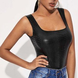 Crocodile Embossed Tank Top